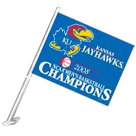 CISCO INDEPENDENT Kansas Jayhawks Flag Car Style 2008 Basketball National Champs Design 2324557864